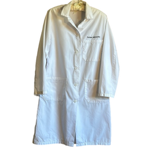 PURDUE University White Lab Coat College Science Biology Chemistry Unisex Sz 12